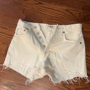 Agolde Parker Vintage Cutoff White Jean Short size 24